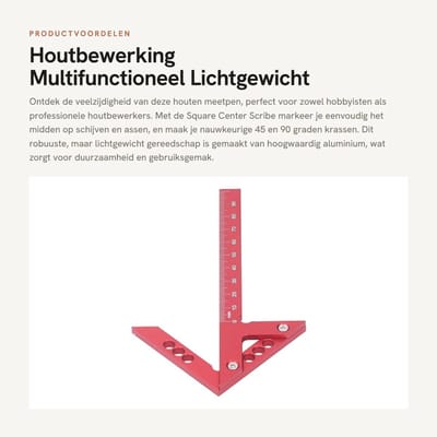 Dailygoods- Meetpen Multifunctioneel - Houtbewerking - Kraspen - Aluminium - Lichtgewicht - Robuust en duurzaam