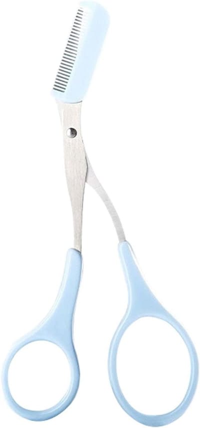 Wenkbrauwtrimmer Schaar - Grooming Tool - Gezichtshaar Vormgeven - Afneembare Kam - N.v.t. - Blauw