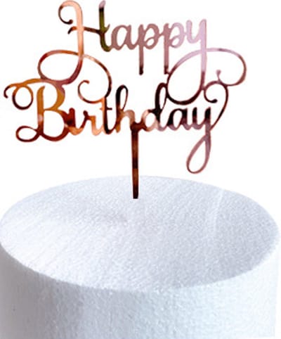 Happy Birthday TaartTopper Rose Goud TaartDecoratie Cake Topper Taart Topper Decoratie Verjaardag Versiering – 1 Stuk