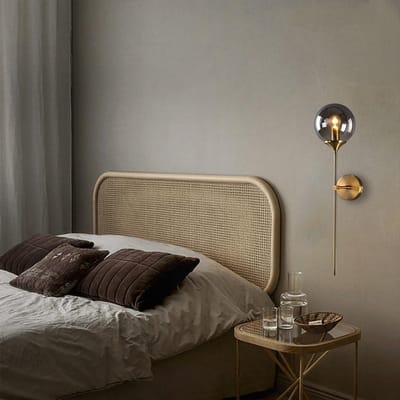 Wandlamp Glas - Sfeerverlichting Muur - Verlichting Ruimtes - Modern Design - 60 cm Hoog - Grijs