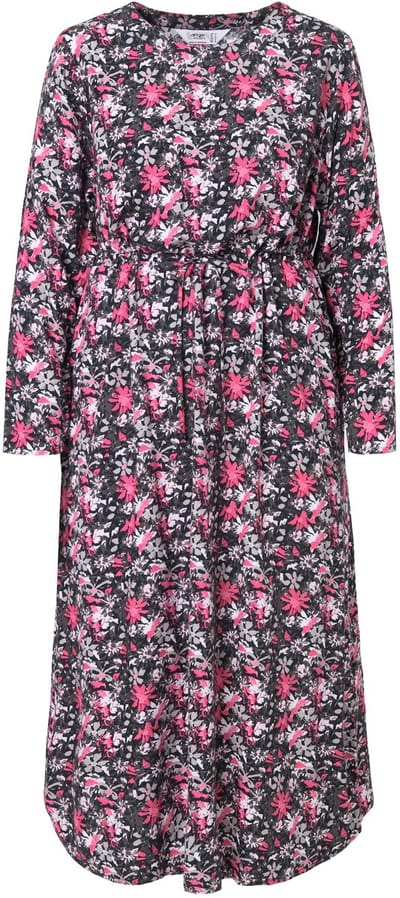 Angel of Style - Dames - Maxi-jurk A-lijn camouflageprint met bloemen - Zwart - Maat 56