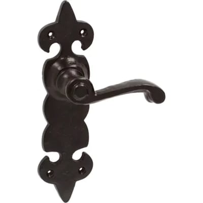 Avenue Deurkruk Op Schild Chateau - Smeedijzer - Zwart - Blind - Schild 205x57 Mm