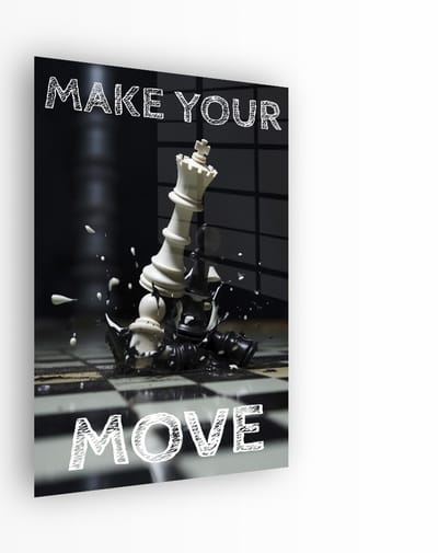 Indoorart - Glasschilderij Make Your Move 40x60 CM - Afbeelding op plexiglas - Inclusief montagemateriaal