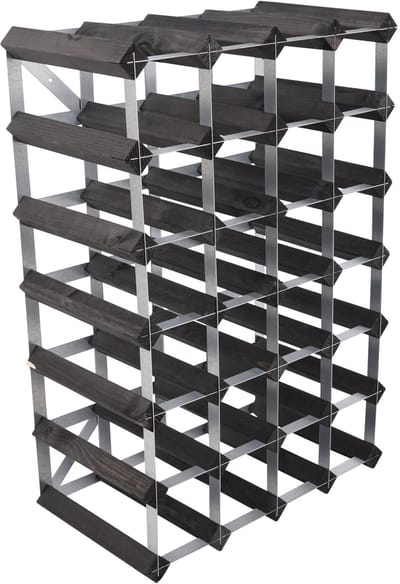 Traditional Wine Rack Co. wijnrek voor 30 flessen zwart 61.2x22.8x42cm
