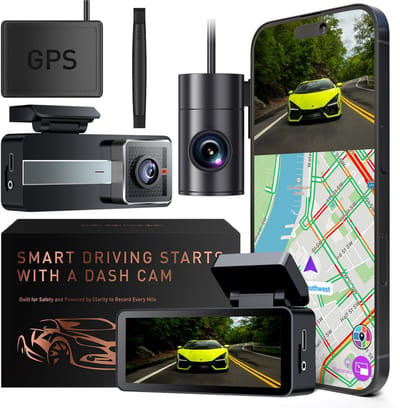 Koogle Dashcam - Auto - Voor & achter - Dual - 4K met APP - 128 GB Micro SD-kaart - Compleet pakket