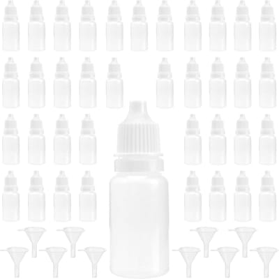 Jhubersproducts - 200 stuks 10 ml plastic druppelflesjes - knijpbare druppelfles - ideaal voor reisopslag - doorschijnend - handig voor etherische oli
