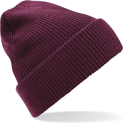 Beechfield Wintermuts - bordeaux rood - Beanie muts - volwassenen - one size - polyacryl - gebreid