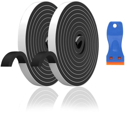 SnelShoppen - Set van 2 Hob Sealing Tape 5 m x 10 mm x 3 mm - Inductie Sealing Tape - Rubber Isolatie Tape - EPDM met Schraper voor Keramische Kookpla