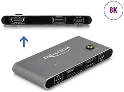 Delock USB-C™ KVM Switch to HDMI 8K 60 Hz with USB 2.0
