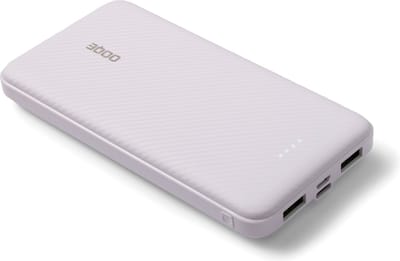 OOQE PowerCharge 3 - Powerbank 10000 mAh - 22,5W Snellader voor o.a. iPhone en Samsung - Inclusief Waterdicht Opbergzakje - USB-C, USB-A & Micro USB - Anti-Kras & Anti-Slip - 3 apparaten tegelijk opladen - Wit