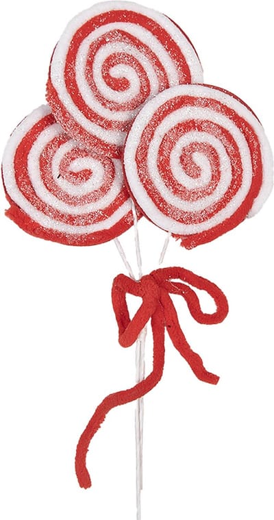 Clayre & Eef Kerstdecoratie Lolly 30 cm Rood Kunststof