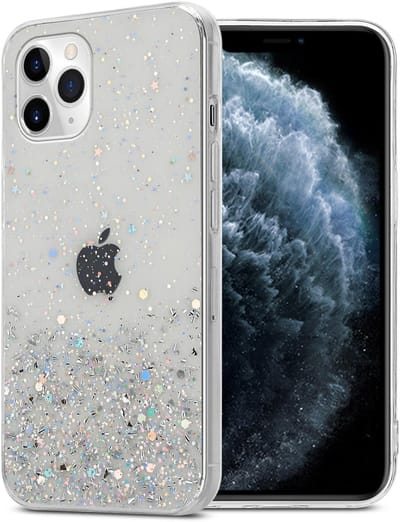 Cadorabo Hoesje geschikt voor Apple iPhone 11 in Transparant met Glitter - Beschermhoes van flexibel TPU silicone met fonkelende glitters Case Cover Etui