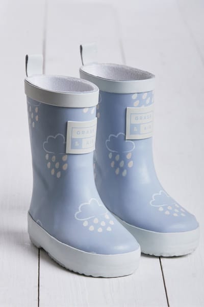 Grass & Air Kleuronthullende Regenlaarzen Baby Blue Maat 21 (UK4)