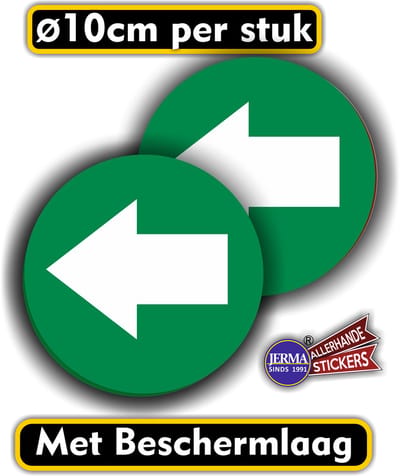 Jerma - Verwijzingen - pijlen - sticker - set 2 st - ⊘ 10 cm - groen - Zelfklevend - Krasbestendig