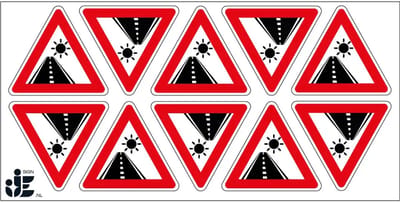 Laagstaande zon sticker | 5 cm - 10 stuks per vel