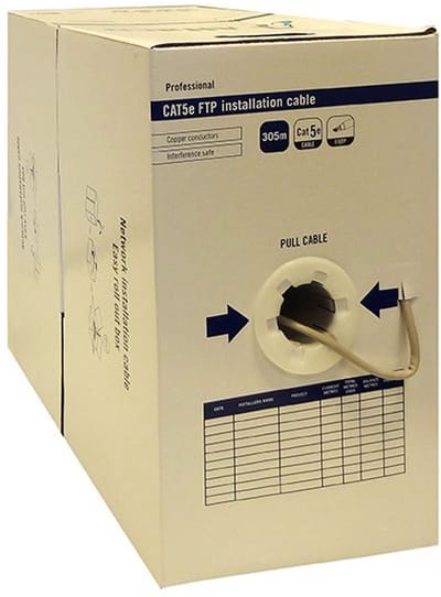 Alfaco Cat5E F/UTP kabel op rol stug 305 meter grijs LSZH - (Eca) - Trekdoos - Internetkabel - Netwerkkabel - UTP kabel