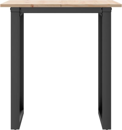 vidaXL - Eettafel - O-frame - 70x70x75 - cm - massief - grenenhout - en - staal