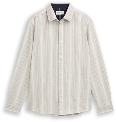 Tom Tailor - Regular fit overhemd met streepmotief - Maat XXL - off white multicolor stripe