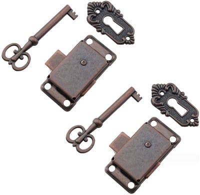 Dailygoods- Kastslot Vintage Stijl - Meubel Slot - Decoratief Slot - Met Sleutel - Hoogwaardige Materialen - Voor Houten Dozen - Deurslot