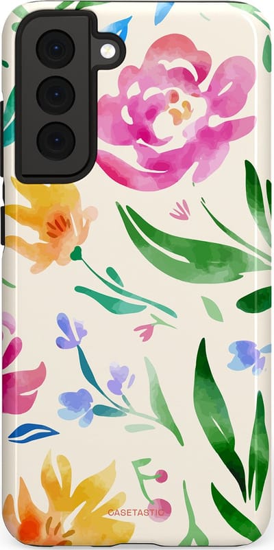 Casetastic Hoesje Geschikt voor Samsung S21 FE - Stijlvolle Beschermende Duo-layer Case - Waterflora
