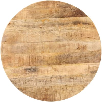Bistrotafel Rond - Eettafel Keukentafel - Binnen Buiten - Handgemaakt Mangohout - 70 x 75 cm - Natuurlijk Bruin