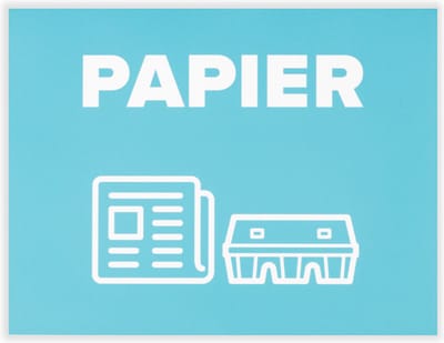 Afvalstickers Papier - 25 x 19 cm - Container stickers - Kliko stickers - Prullenbak stickers - Papier - Papierafval