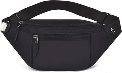Waist Bag voor Mannen en Vrouwen - Kleine Heuptas met Verlengband voor Reizen - Wandelen - Honden Training - Buiten - Zwart - Modern - Eenvoudig