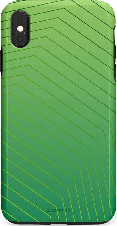 Casetastic Hoesje Geschikt voor Apple iPhone Xs Max - Stijlvolle Beschermende Duo-layer Case - Neon Groen Net