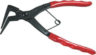 SW-Stahl 41420L Remklauw borgringtang 180 mm I Gebogen borgringtang I Tang voor borgringen op remklauwen en versnellingsbakken I Borgveertang met dompelcoating