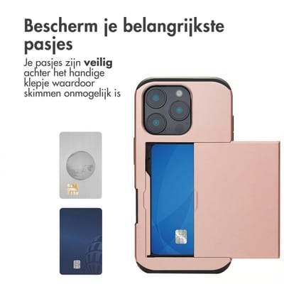 imoshion Hoesje met Pasjeshouder - Geschikt voor Apple iPhone 16 Pro - Rosé Goud