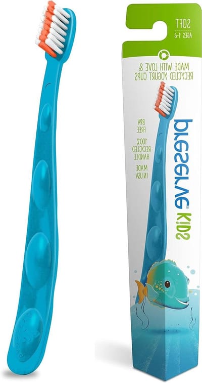 Kinder Tandenborstel - Zachte Haren Borstel - Dagelijkse Mondverzorging - Speciaal Ontwerp - 1 ea - Blauw