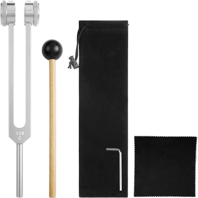 Stemvorken voor genezing 128 Hz, C-128 Frequentie Aluminium Legering Niet-Magnetische Stemvork, Lichaamsgewogen Stemvorken voor Chakra Genezing, Geluidstherapie, Stemvork Frequentie