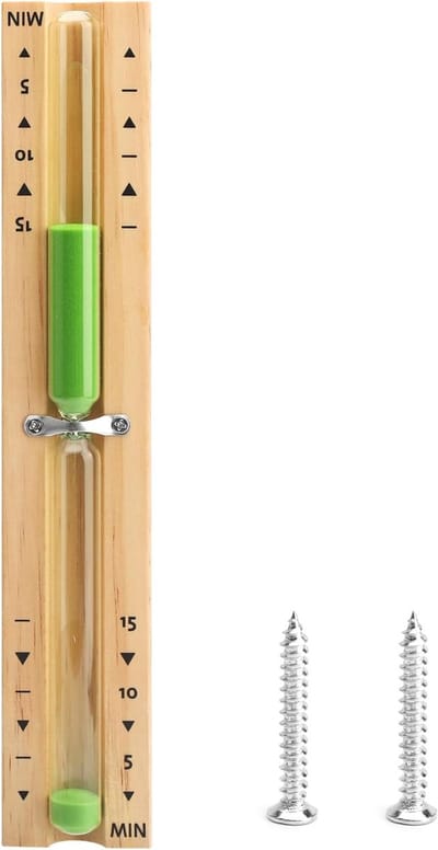 Thijox - Sauna Zandloper 15 Minuten - Hittebestendige Keukentimer - Houten Zandgroene Zandloper - Ideaal voor Sauna en Ontspanning