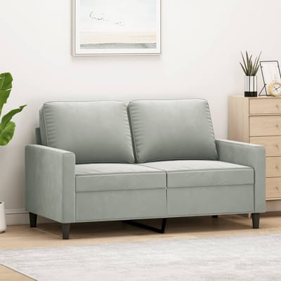 vidaXL - Tweezitsbank - 120 - cm - fluweel - lichtgrijs