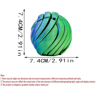 3D Geprinte Slijmbal Fidget Speelgoed Tandwielbal Vloeibare Stroming Sensorische Bol Fidget Speelgoed Voor Angst Stressverlichting Kantoor Huis Reizen