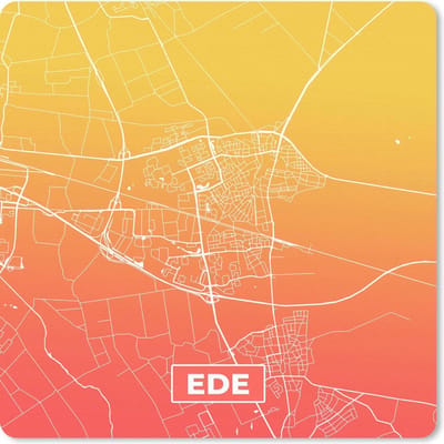 Muismat 20x20 cm - Mousepad Stadskaart - Ede - Oranje - Nederland - Muismatten