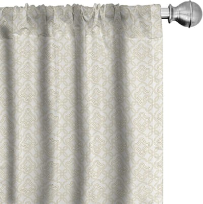 ABAKUHAUS Ivoor Rokoko Gordijnen – 2x75x245 cm – Microvezel – Halfdonker