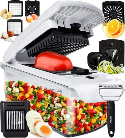9-in-1 Groentesnipper Ui Chopper Food Chopper Manual Spiralizer - Multifunctionele Groentesnijder Veg Ui Dicer Salade Chopper Aardappelsnijder - Juicer Eiersnijmachine Dooier Separator Dunschiller
