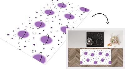 Keukenloper - Loper keuken - Space - Planeten - Sterren - Ruimtevaart - Patroon - 120x60 cm - Keukenloper vinyl