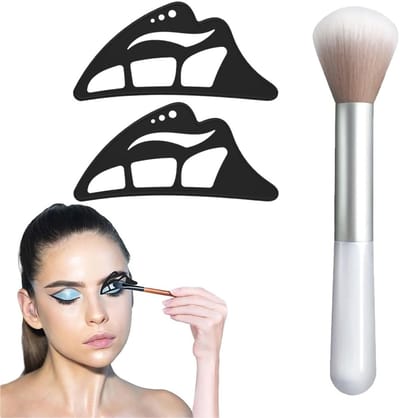 Oogschaduw en Eyeliner Sjablonen Set, Herbruikbare Silicone Tools met Make-up Kwasten voor Perfecte Look