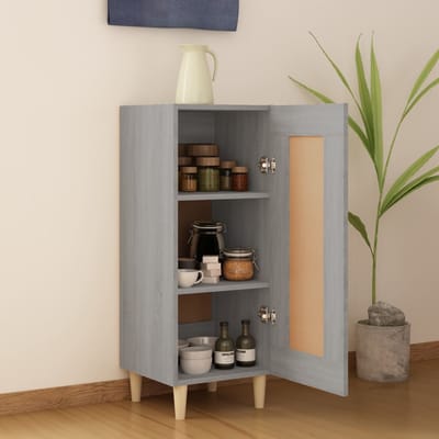 vidaXL - Dressoir - 34,5x34x90 - cm - bewerkt - hout - grijs - sonoma - eikenkleurig