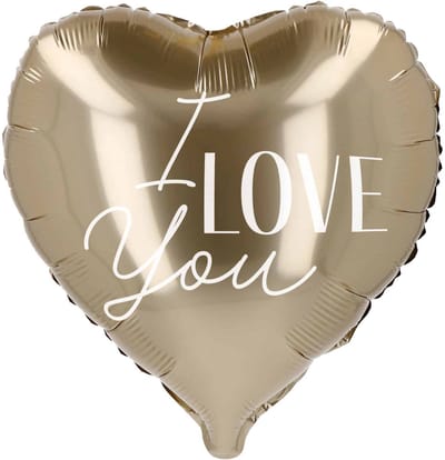 Riethmüller - XXL hartvormige folieballon I love you - goud - 98 x 98 cm - Valentijnsdag versiering - Valentijnsdag cadeau - valentijnsdag