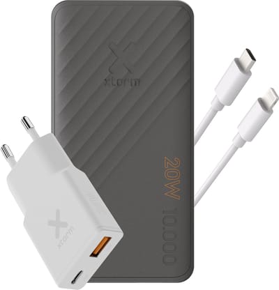 Xtorm SuperCharge PowerBank 10000mAh + 25W Go2 SlimLine Charger + USB-C naar Lightning Kabel - Noodpakket