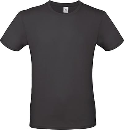 2-Pack herenshirt '150' met ronde hals B&C Collectie Worn Black maat XS