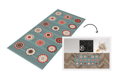 Keukenloper - Loper keuken - Bohemian - Bloemen - Vintage - Design - 120x50 cm - Keukenloper vinyl