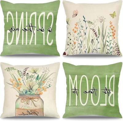 Decoratieve Kussenhoes met Bloemenpatroon 45 x 45 cm - Duurzaam en Verstevigd met Verborgen Rits voor Sofa, Auto, Slaapkamer en Tuin