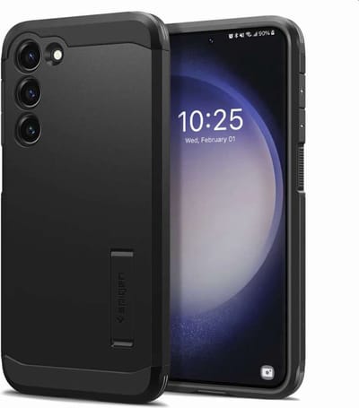 Geschikt voor Spigen Samsung Galaxy S23 Plus Tough Armor Back Cover Hoesje Zwart
