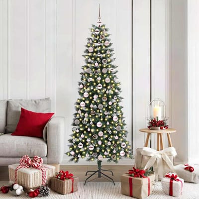 vidaXL - Kunstkerstboom - Groen - 180 - cm - PVC - en - Plastic - en - Staal