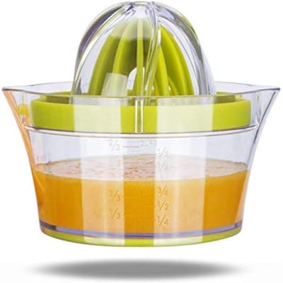 Citruspers - Sapcentrifuge - Verse sappen maken - Met reservoir - 14 x 13 x 9 cm - Groen