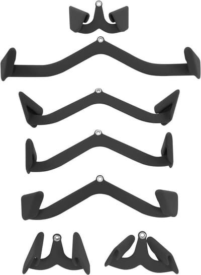 Krachtstation Accessoires - Trekset Handgrepen - Kracht Training - 7-Delige Set - Tot 300 kg - Zwart